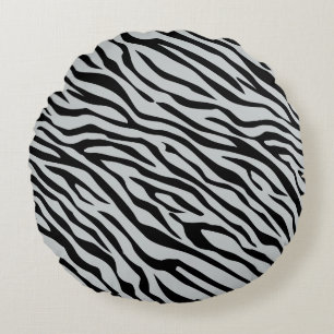 Magic Zebra Stripes Click to Customise Grey Colour Round Cushion