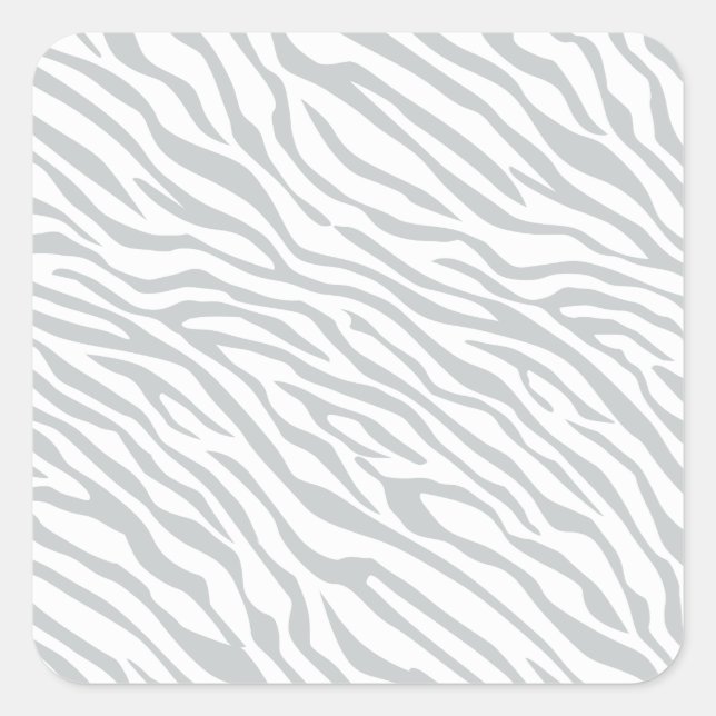 Magic Zebra Stripes Click to Customise Grey Colour Square Sticker (Front)