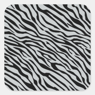 Magic Zebra Stripes Click to Customise Grey Colour Square Sticker