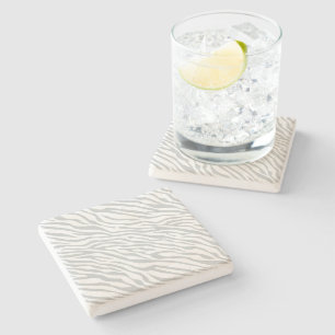 Magic Zebra Stripes Click to Customise Grey Colour Stone Coaster