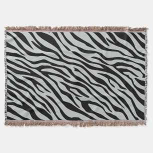 Magic Zebra Stripes Click to Customise Grey Colour Throw Blanket