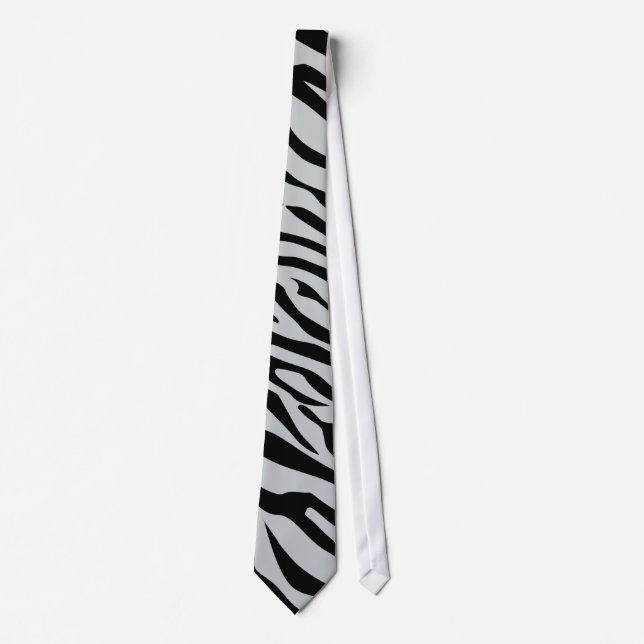 Magic Zebra Stripes Click to Customise Grey Colour Tie (Front)