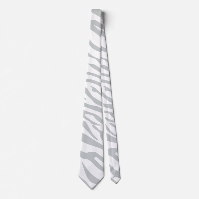 Magic Zebra Stripes Click to Customise Grey Colour Tie (Front)