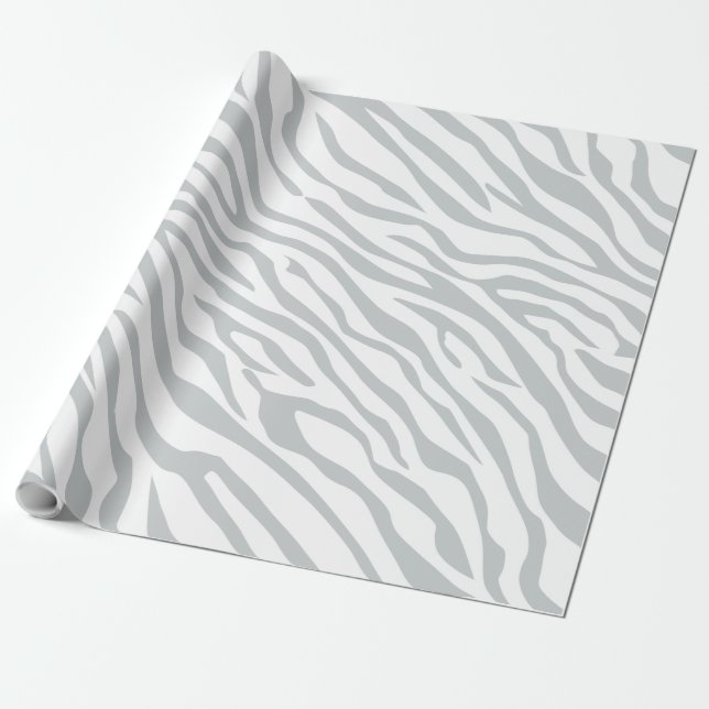 Magic Zebra Stripes Click to Customise Grey Colour Wrapping Paper (Unrolled)