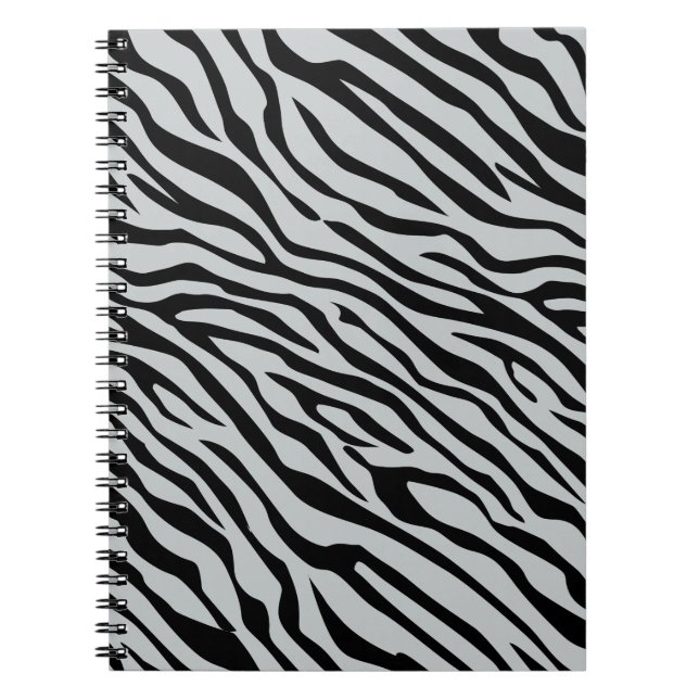 Magic Zebra Stripes Click to Customize Grey Color Notebook (Front)