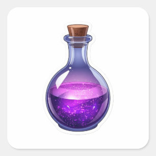 Magical 3D Purple Potion Bottle Fantasy Sticker