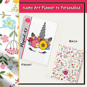 Magical AF Glitter Unicorn with Flower Crown Planner