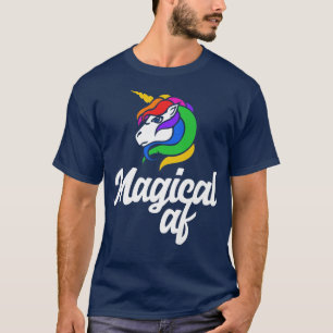 Magical AF  Magic unicorn retro rainbow tee s 