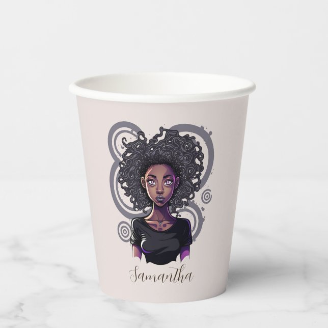 Magical Afro Woman Paper Cups (Front)