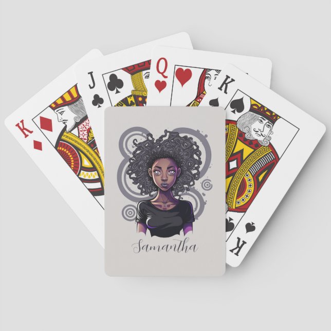Magical Afro Woman Playing Cards (Back)
