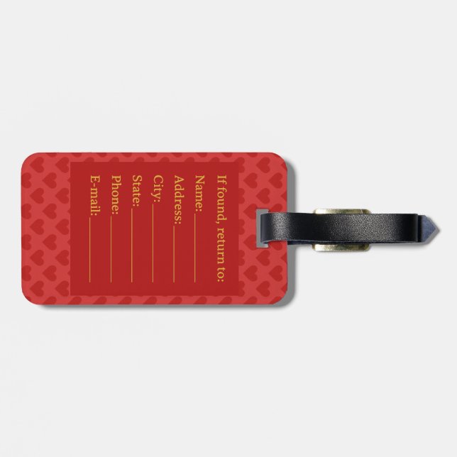 Magical Airways Heart Design Luggage Tag (Back Horizontal)