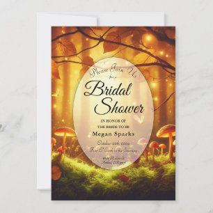 Magical Amber Forest Fairytale Bridal Shower Invitation