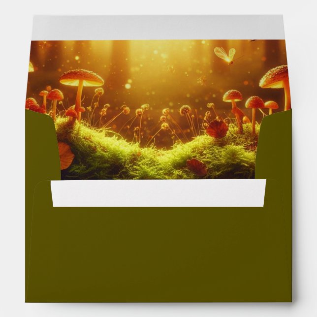 Magical Amber Forest Fairytale Wedding  Envelope (Back (Bottom))