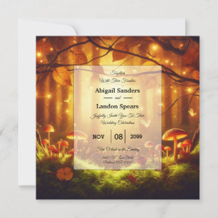 Magical Amber Forest Fairytale Wedding Invitation
