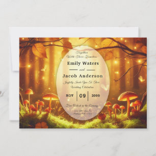 Magical Amber Forest Fairytale Wedding Invitation