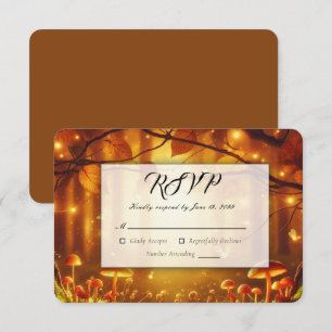 Magical Amber Forest Fairytale Wedding RSVP Card