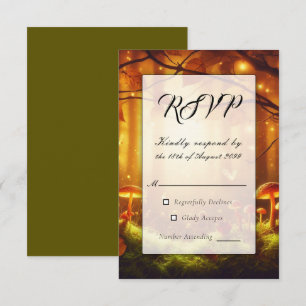 Magical Amber Forest Fairytale Wedding RSVP Card