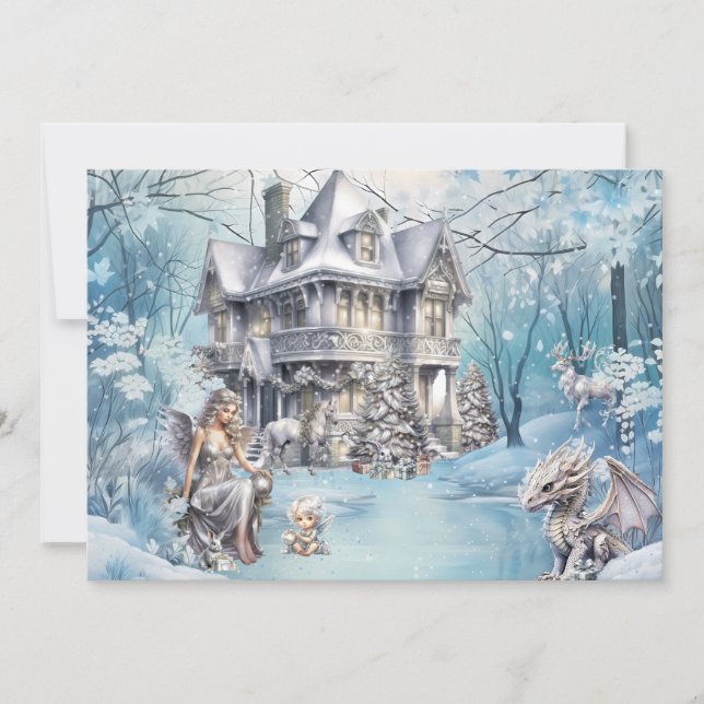 Magical and Whimsical Christmas Fairy Holiday Card (Front)