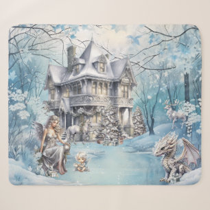 Magical and Whimsical Christmas Fairy Sherpa Blanket