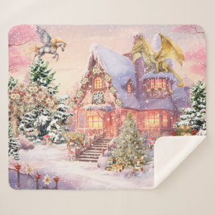 Magical and Whimsical Christmas Fairy Sherpa Blanket