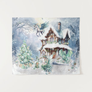 Magical and Whimsical Christmas Fairy Tapestry