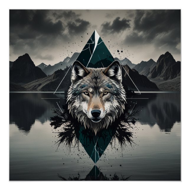 Magical and wild wolf poster (Front)