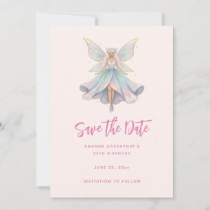 Magical Angel Fairy Pastel Colors Save The Date