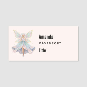 Magical Angel Fairy Pastel Colours Business Name Tag