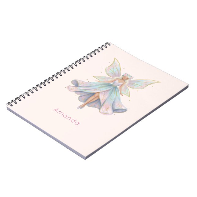 Magical Angel Fairy Pastel Colours Notebook (Left Side)