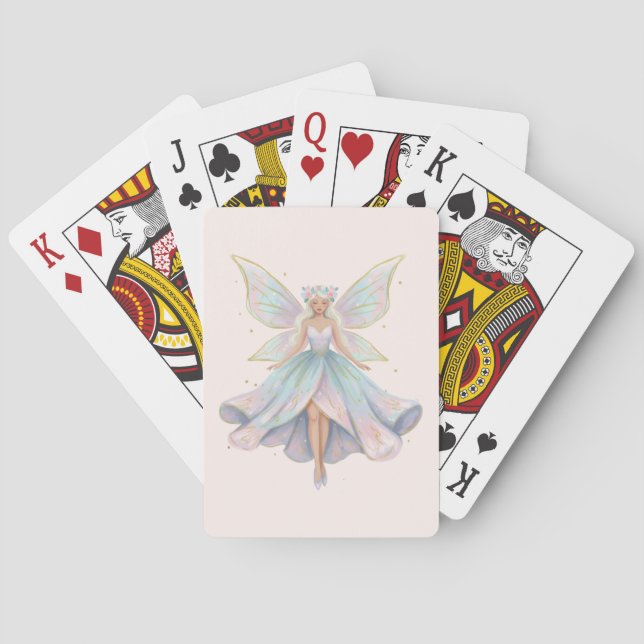 Magical Angel Fairy Pastel Colours Playing Cards (Back)