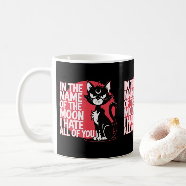 Magical Angry Grumpy Cats Owners Cat Moms & Dads Coffee Mug (With Donut)