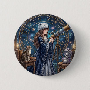 Magical Astronomy Anime Girl - Dreams & Reverie 6 Cm Round Badge