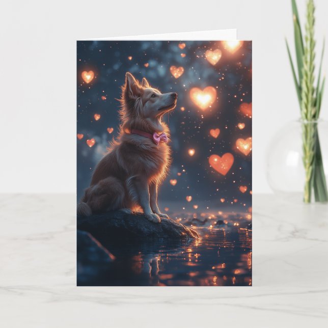 Magical Australian Kelpie Valentine's Day Card (Front)