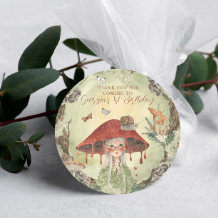 Magical Autumn Forest Fairy   Birthday Classic Round Sticker