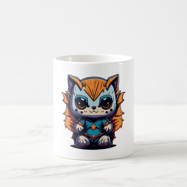 Magical Baby Animal Superhero Illustration Coffee Mug (Center)