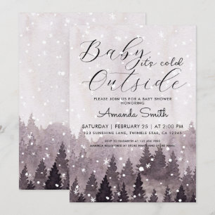Magical Baby It's Cold Outside Girl Baby Shower Invitation