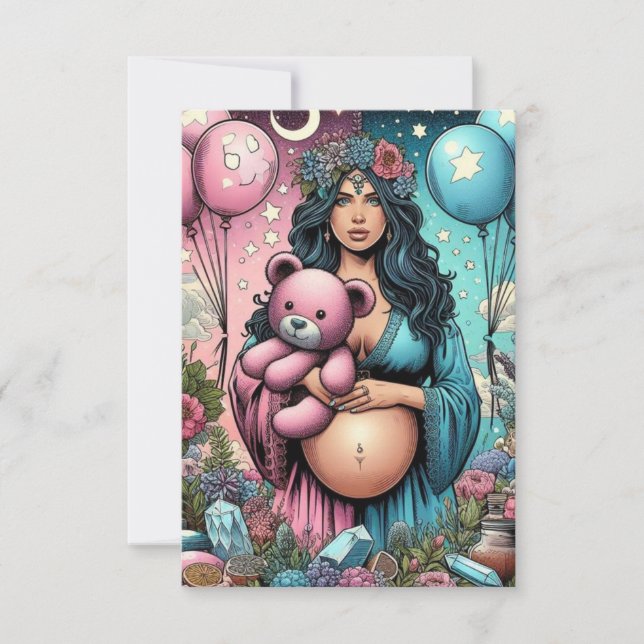 Magical Baby Shower | Gender Reveal Thank You Card (Front)