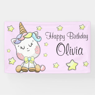 Magical Baby Unicorn and Stars Birthday Banner