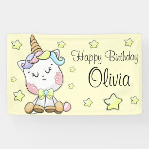 Magical Baby Unicorn and Stars Birthday Banner