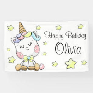 Magical Baby Unicorn Stars Birthday Banner