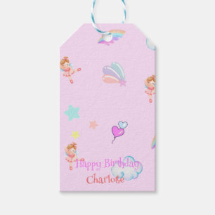 Magical Ballet rainbow gradient birthday party kid Gift Tags
