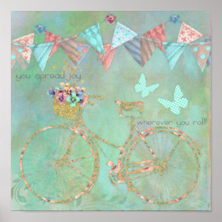 Magical Bicycle Tour enchanted, whimsical art Poster