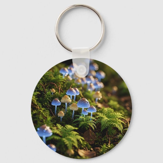 Magical Bioluminescent Fungi - Deep Forest Key Ring (Front)