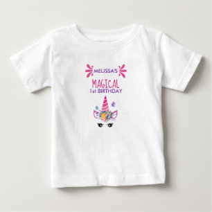 Magical Birthday Cute Pink Unicorn Baby T-Shirt