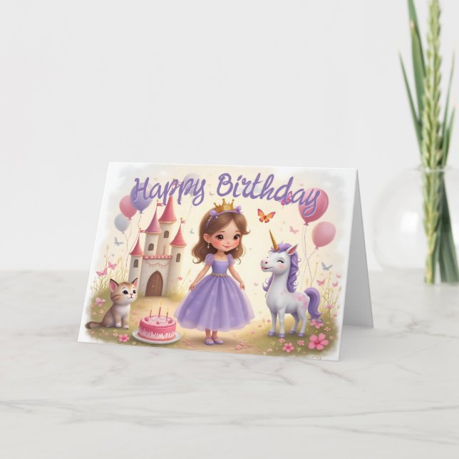 Magical Birthday in a Fairy Tale World Card (Front)