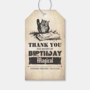 Magical Birthday Owl Thank You Gift Tags