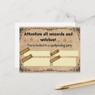Magical Birthday Party For Wizard Or Witch  Postcard