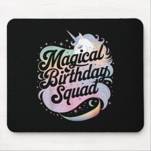 Magical Birthday Squad Unicorn Party Fun Mouse Mat