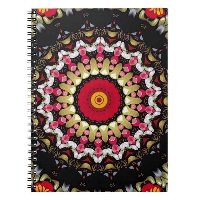 Magical Black and Red Mandala Notebook (Front)