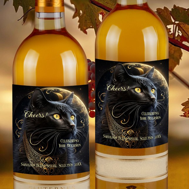 Magical Black Cat  Wine Label (Creator Uploaded)